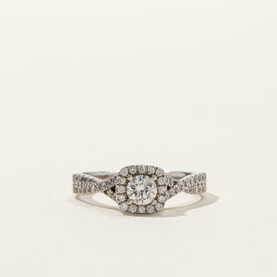 Halo Diamond Engagement Ring | 0.83ctw | SZ 9.5 |