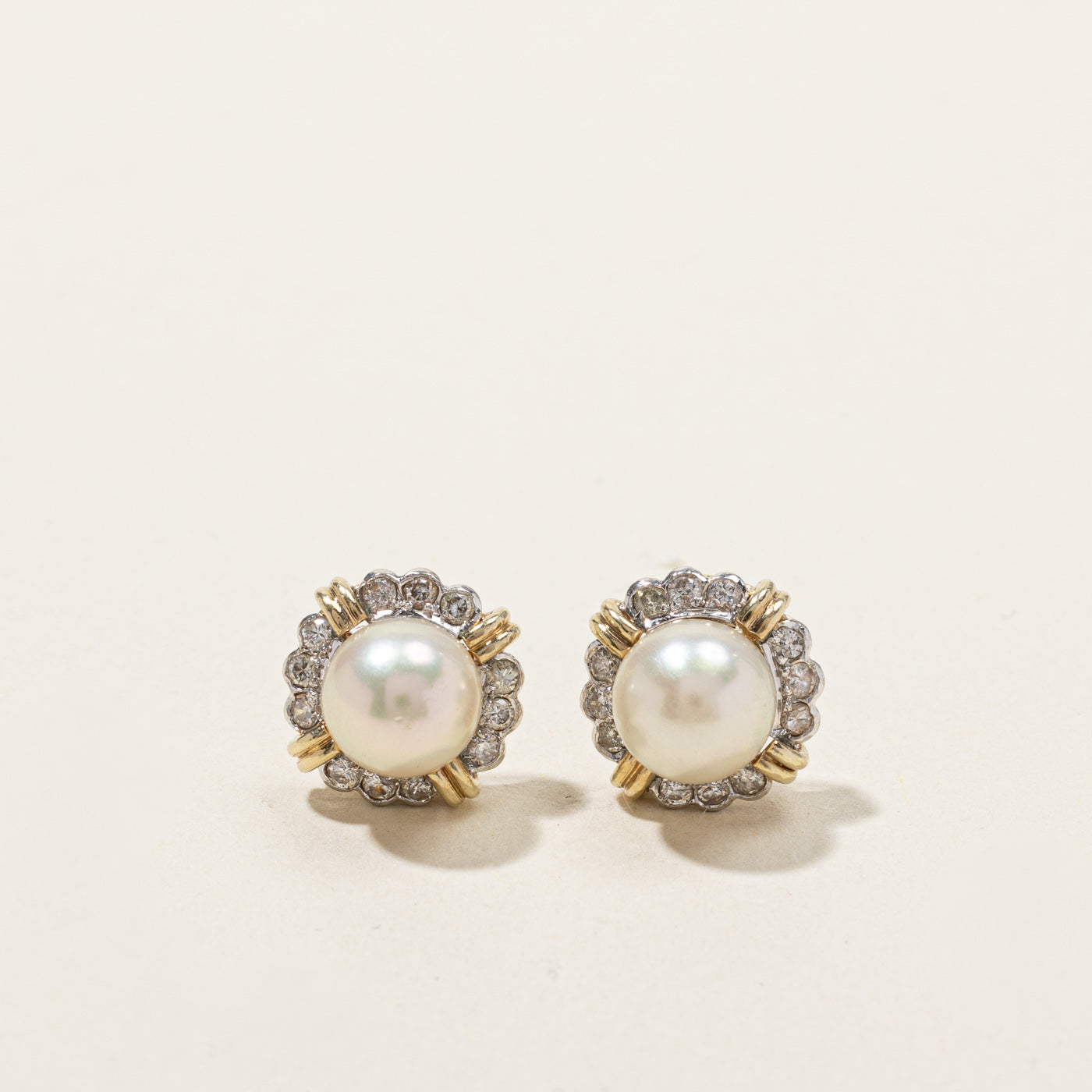 Pearl & Diamond Stud Earrings | 0.24ctw |