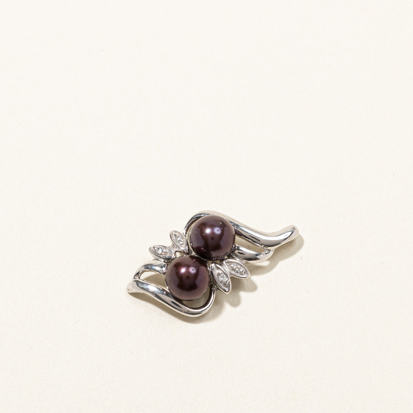 Black Pearl & Diamond Pendant | 0.02ctw |