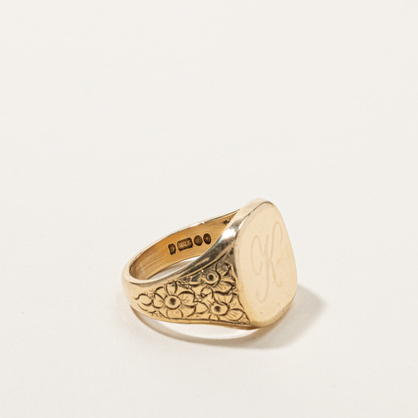 1967 London Gold Initial "K" Signet Ring | SZ 10.25 |