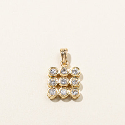 Bezel Set Diamond Grid Pendant | 1.08ctw |