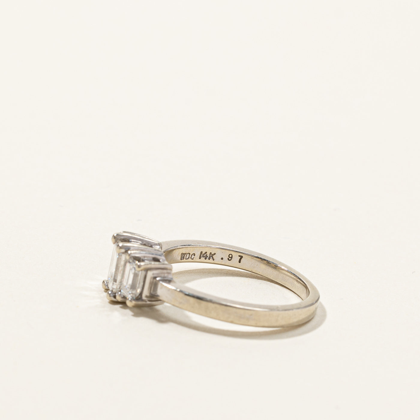 Bague trois diamants | 0,97 ct au total | Taille 6,5 | 