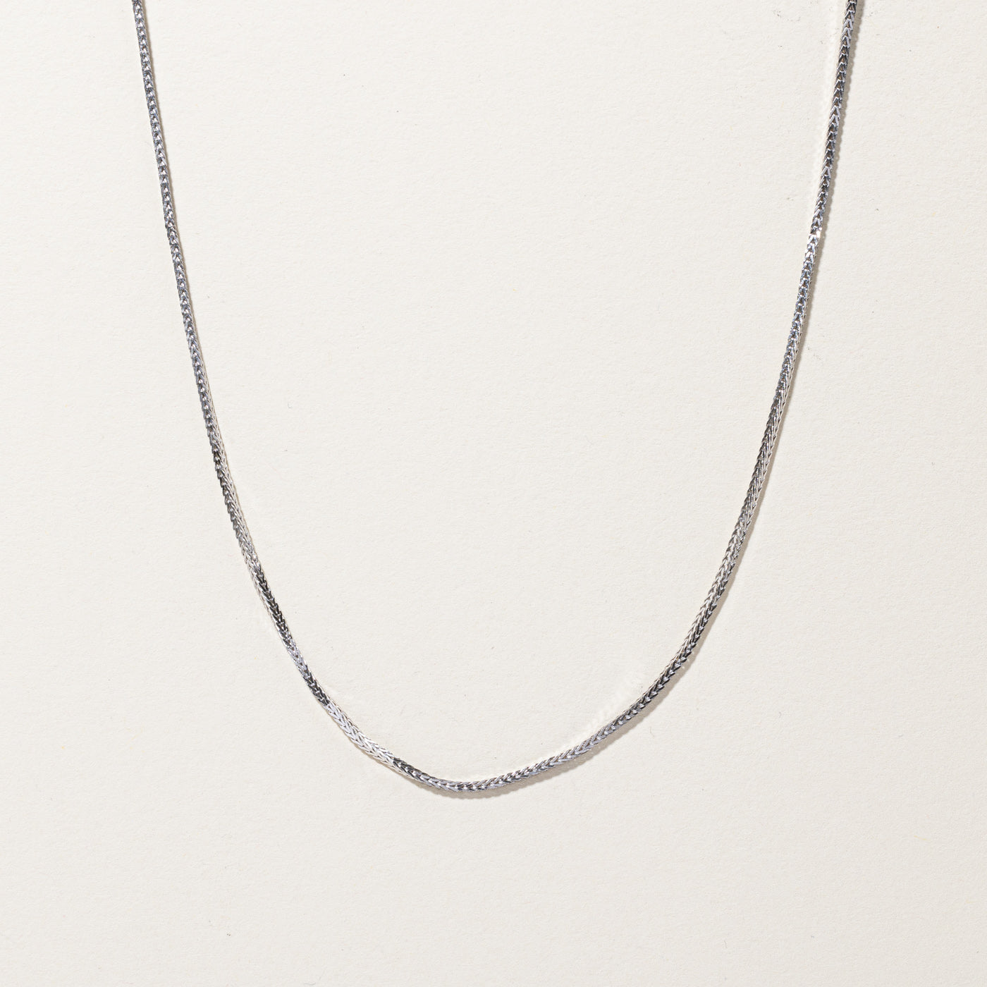 White Gold Wheat Chain | 16"|