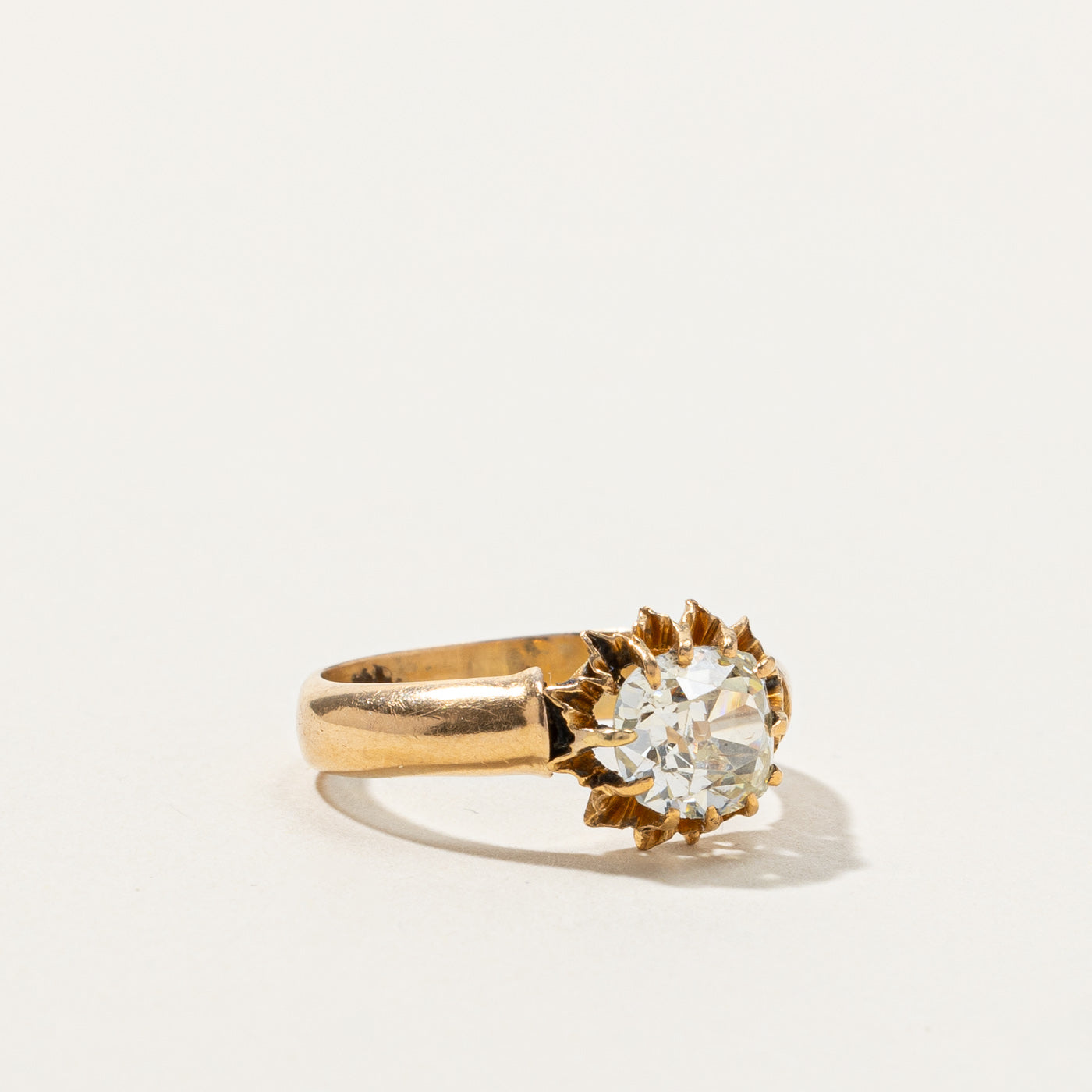 Antique Old Mine Cut Diamond Ring | 1.70ct I1 K | SZ 5.75 |