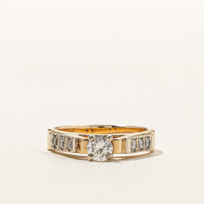 High Set Diamond Accented Engagement Ring | 0.48ct | SZ 6 |