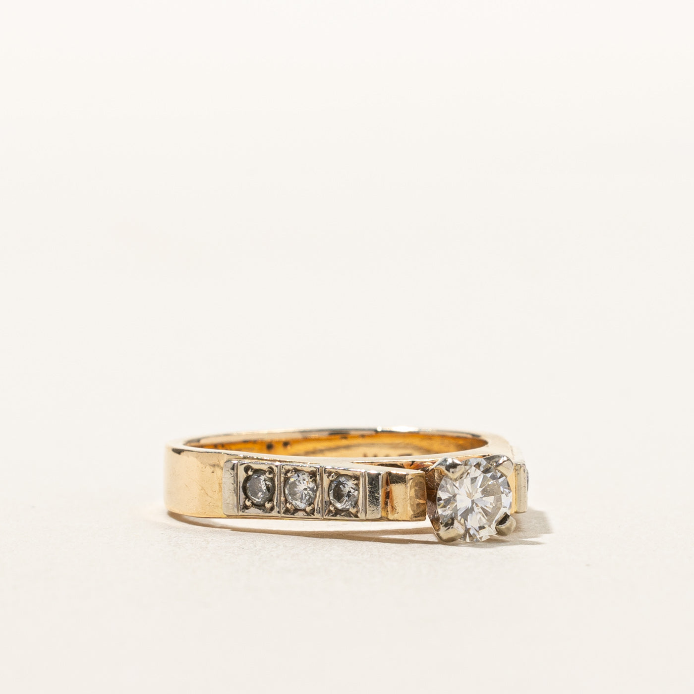 High Set Diamond Accented Engagement Ring | 0.48ct | SZ 6 |