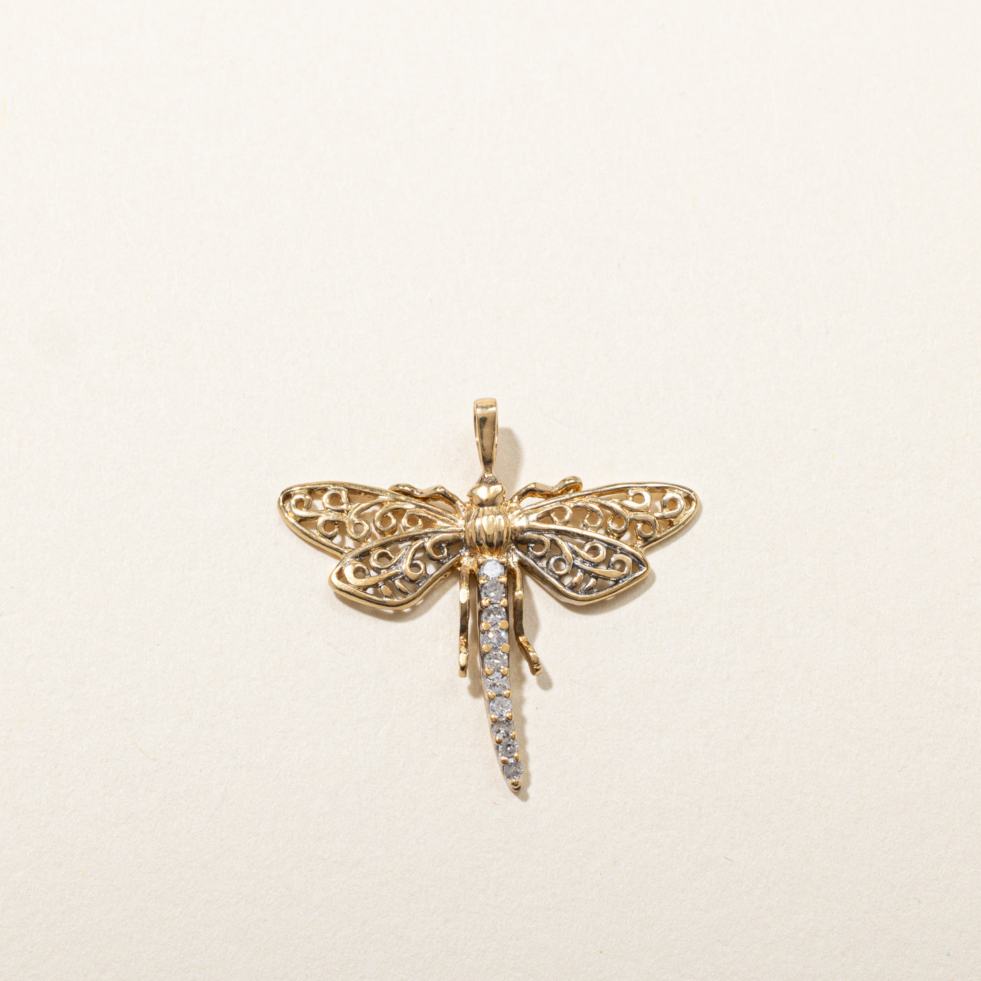 Diamond Dragonfly Pendant | 0.11ctw |