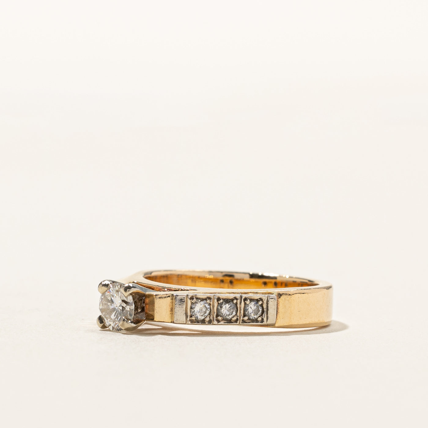 High Set Diamond Accented Engagement Ring | 0.48ct | SZ 6 |