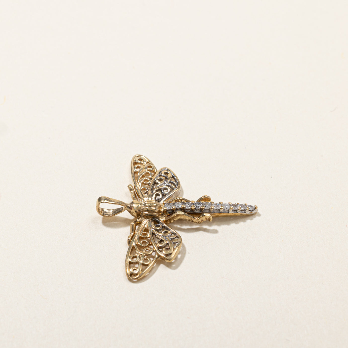 Diamond Dragonfly Pendant | 0.11ctw |