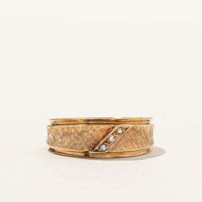 Brushed Gold Diamond Band | 0.03ctw | SZ 9.5 |