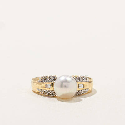 Pearl & Diamond Ring |0.12ctw | SZ 5.5 |