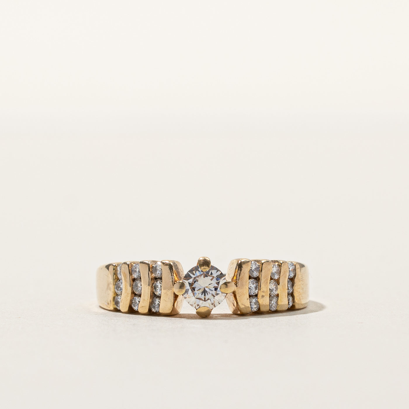 Solitaire with Accents Diamond Ring | 0.38ctw | SZ 4.75 |