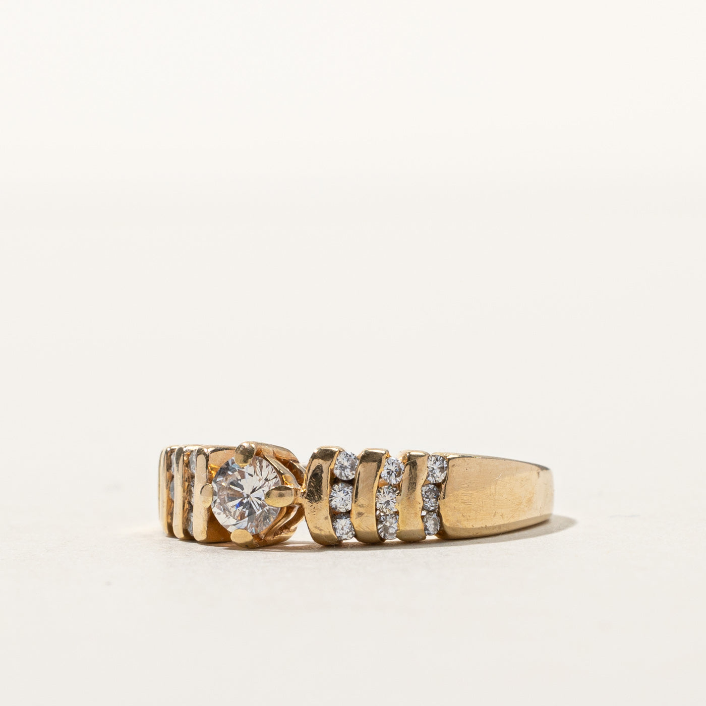Solitaire with Accents Diamond Ring | 0.38ctw | SZ 4.75 |