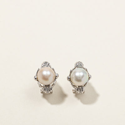 Pearl & Diamond Earrings | 0.68ctw |