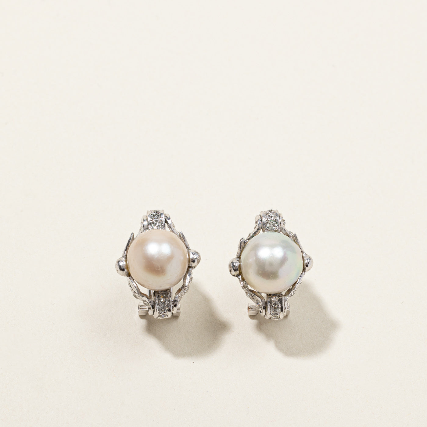 Pearl & Diamond Earrings | 0.68ctw |