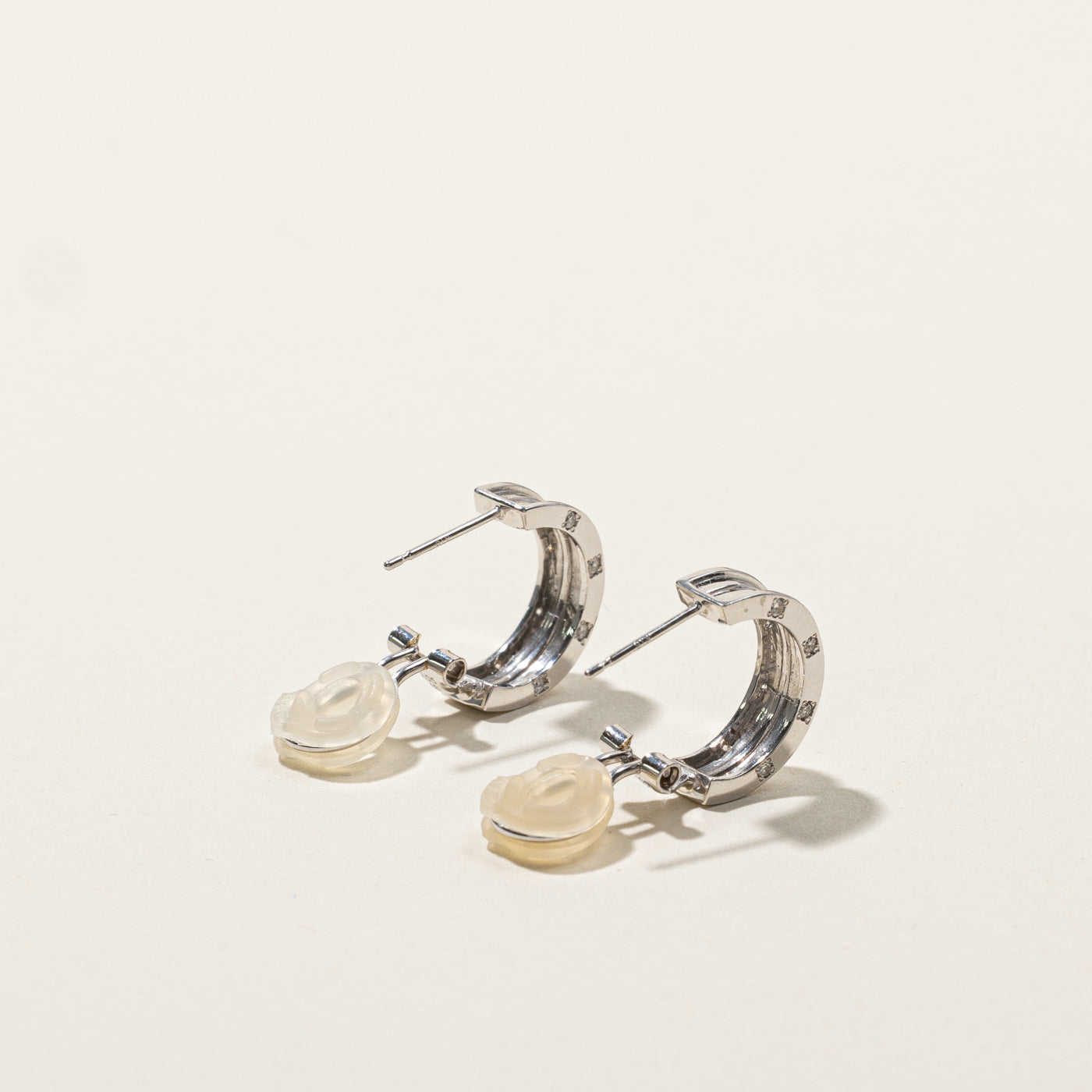 Flush Set Diamond Huggie Earrings | 0.10ctw |