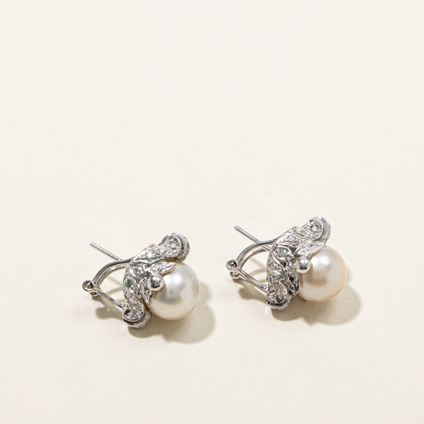 Pearl & Diamond Earrings | 0.68ctw |