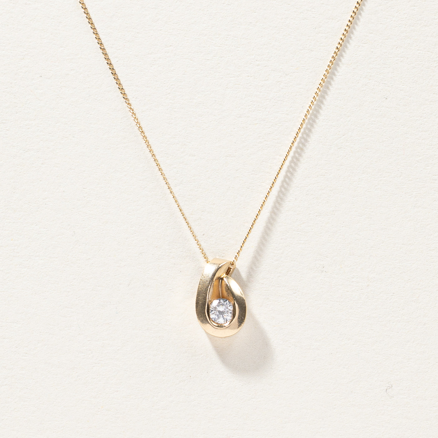 Diamond Drop Pendant Necklace | 0.24ct | 21"|