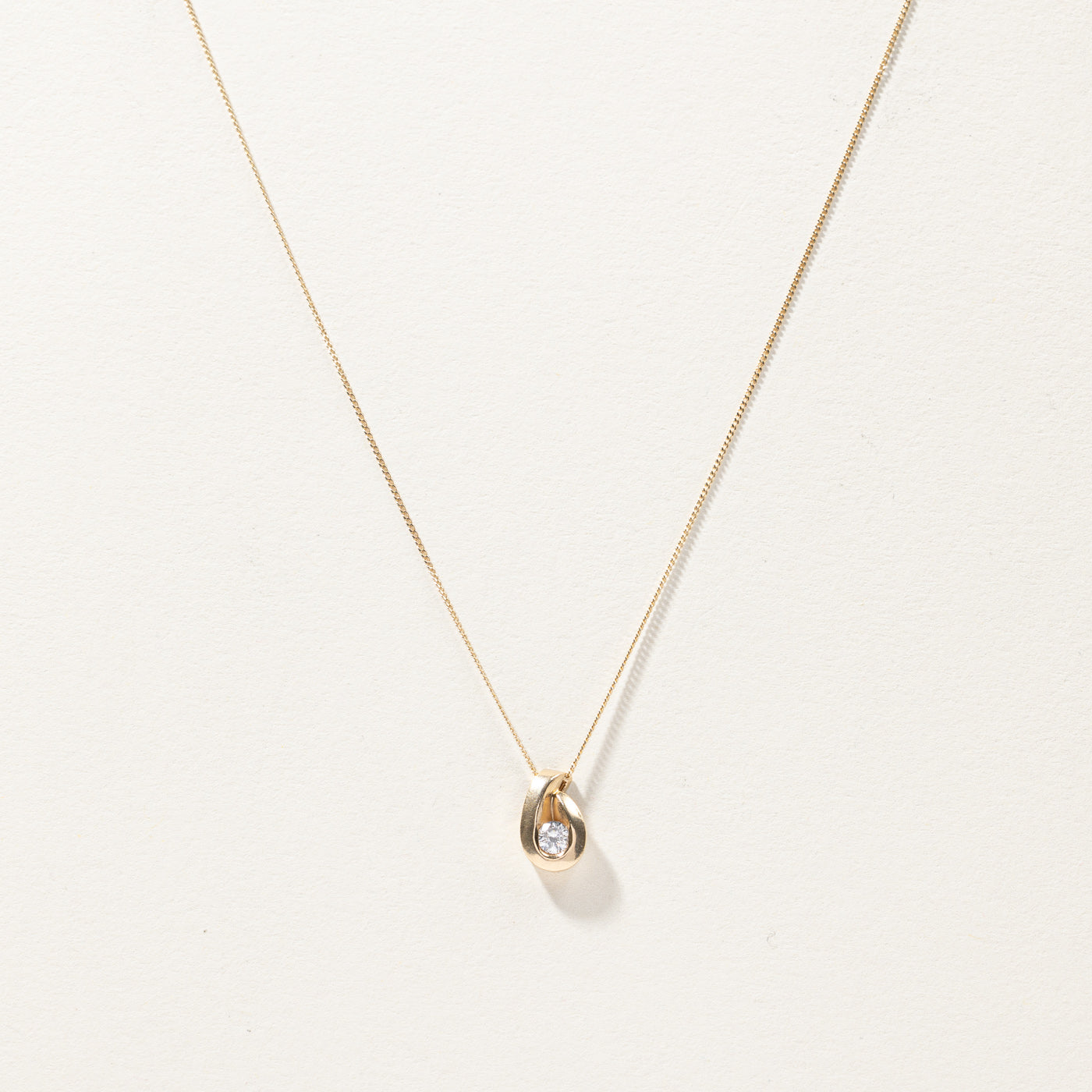 Diamond Drop Pendant Necklace | 0.24ct | 21