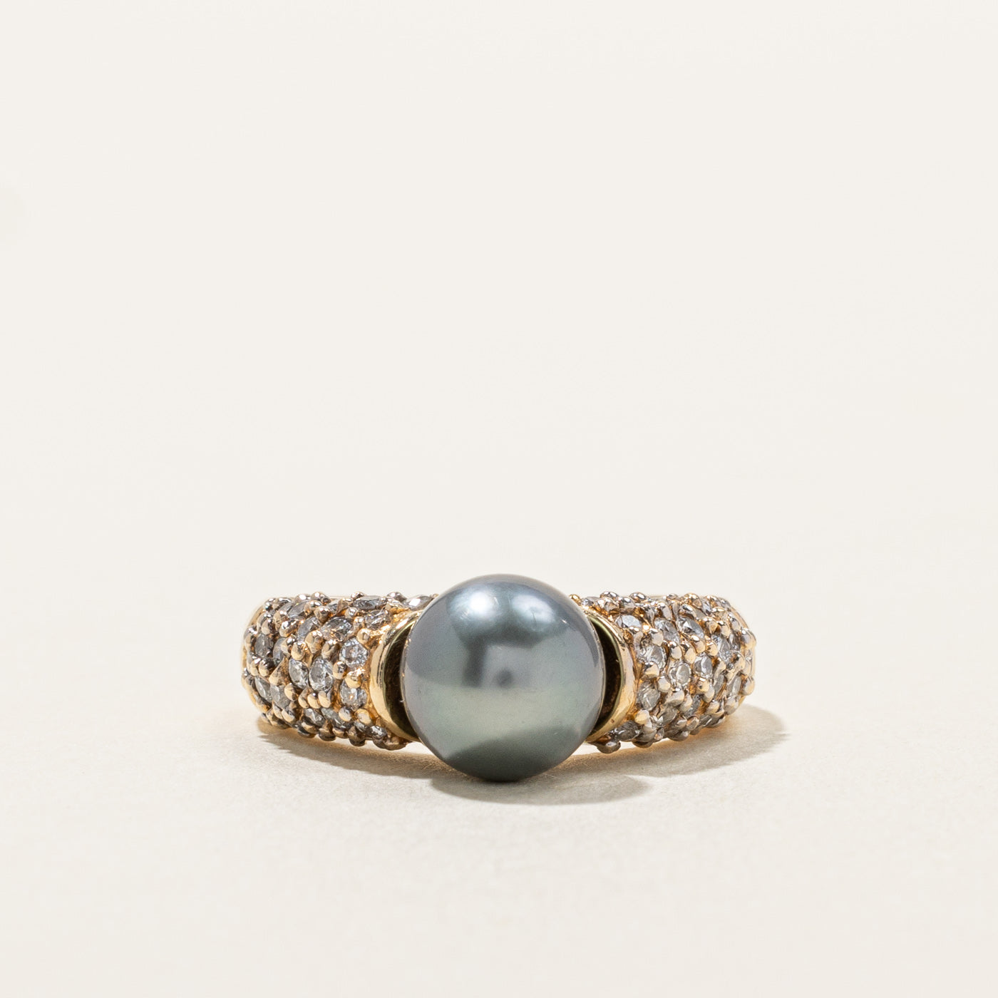 Pearl & Cluster Diamond Ring | 1.08ctw | SZ 4.5 |