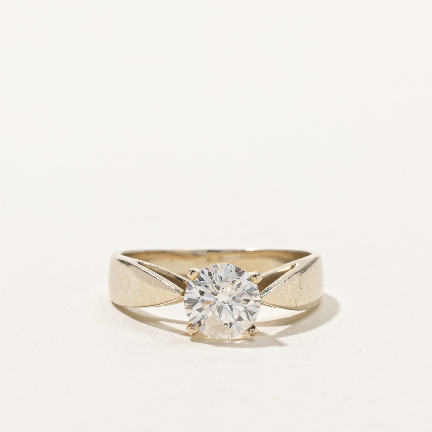 Solitaire Diamond Reverse Tapered Engagement Ring | 1.05ct I2 J/K | SZ 6 |