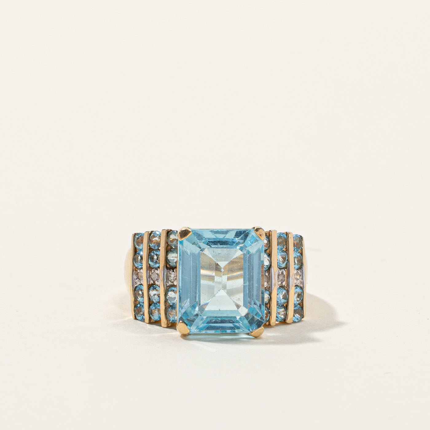 Topaz & Diamond Cocktail Ring | 8.25ct | 0.03ctw | SZ 8 |