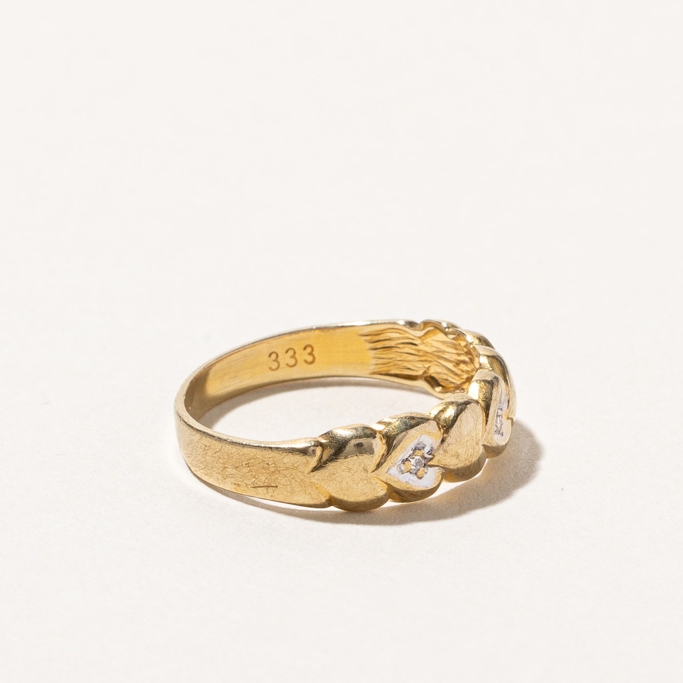 Diamond Braided Gold Band | 0.02ctw | SZ 5 |