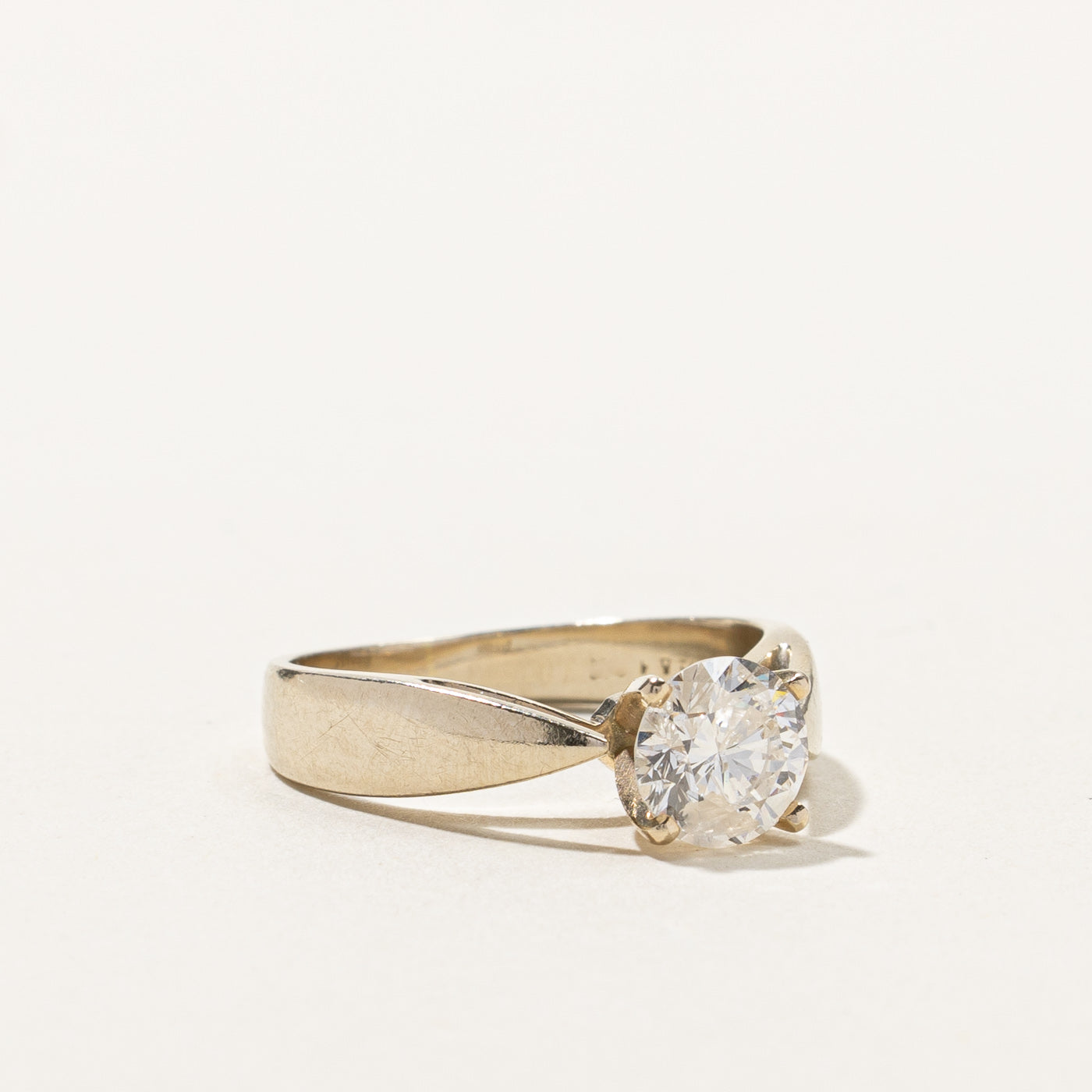Solitaire Diamond Reverse Tapered Engagement Ring | 1.05ct I2 J/K | SZ 6 |