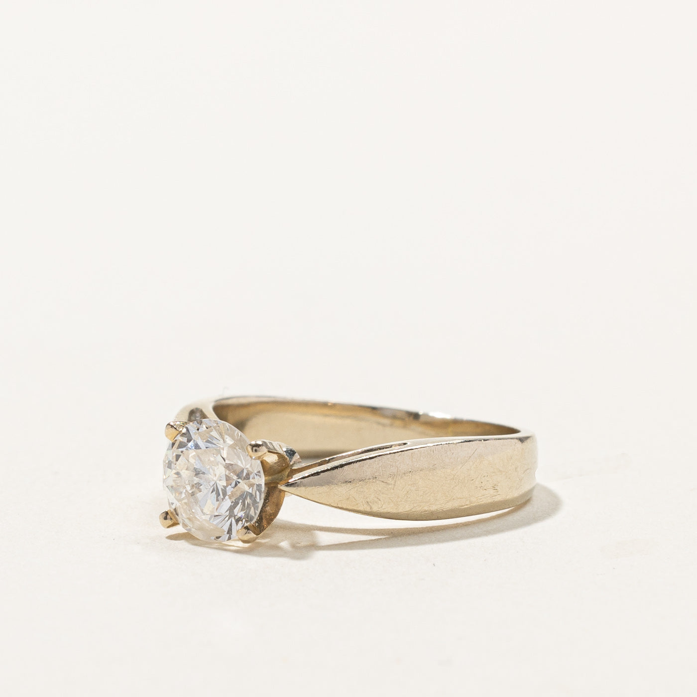 Solitaire Diamond Reverse Tapered Engagement Ring | 1.05ct I2 J/K | SZ 6 |