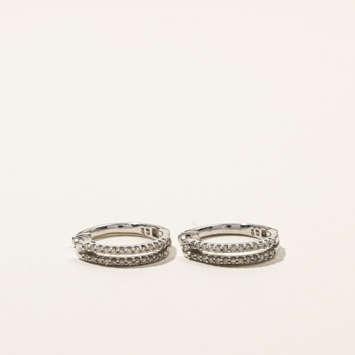Boucles d'oreilles créoles pavées de diamants | 0,26 ct | 