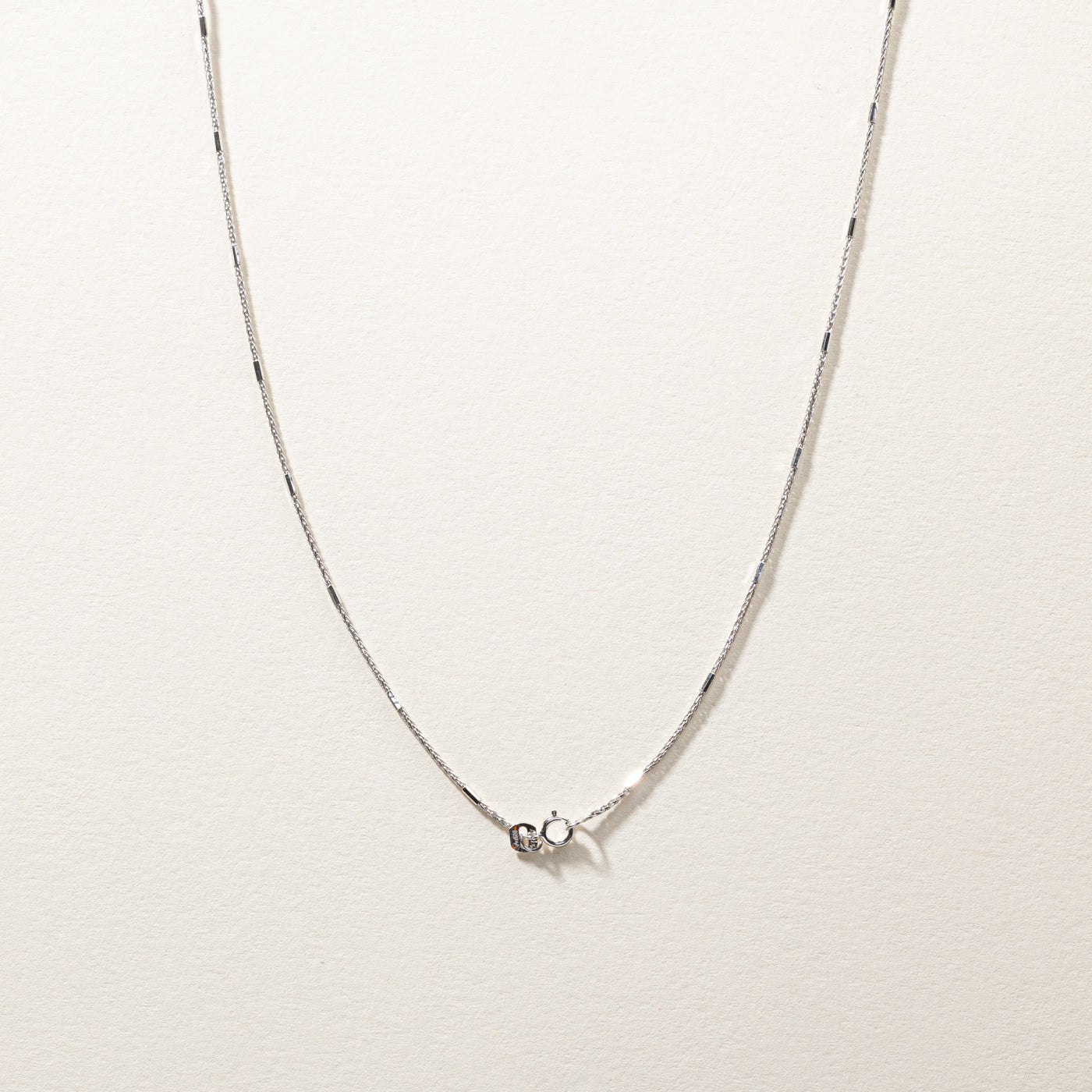 White Gold Bar Link Chain | 17"|