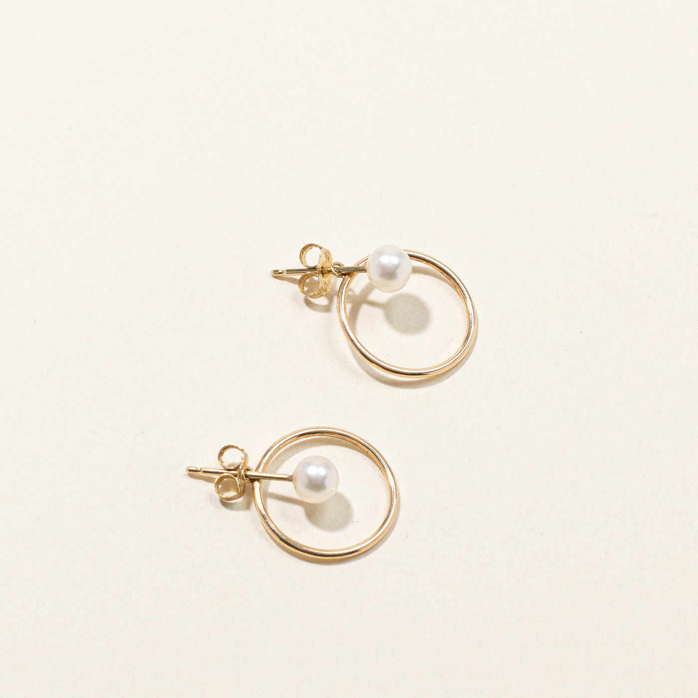 Pearl Drop Hoop Earrings