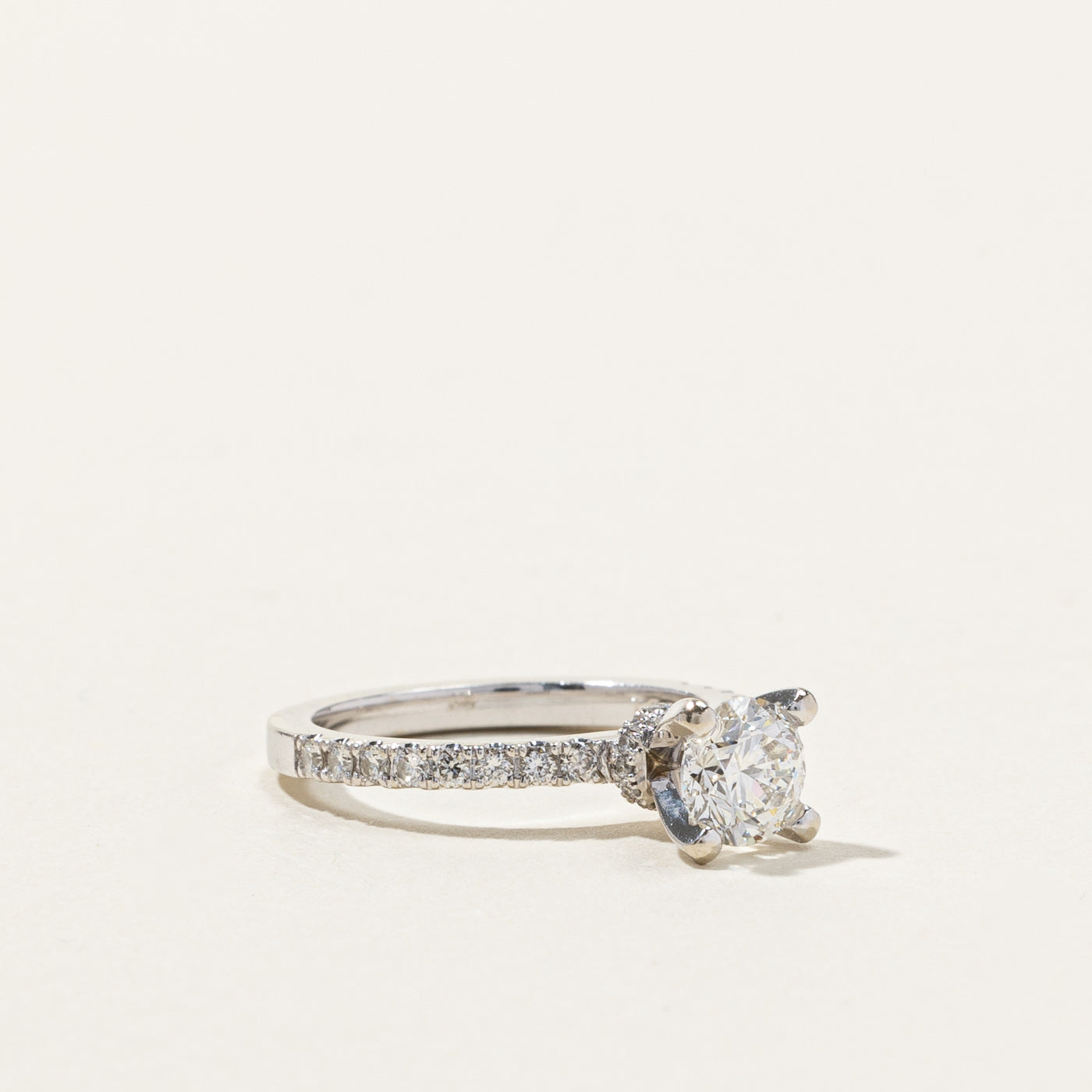 GIA Certified Canadian High Set Diamond Engagement Ring | 0.93ctw VS1 G | SZ 4.5 |