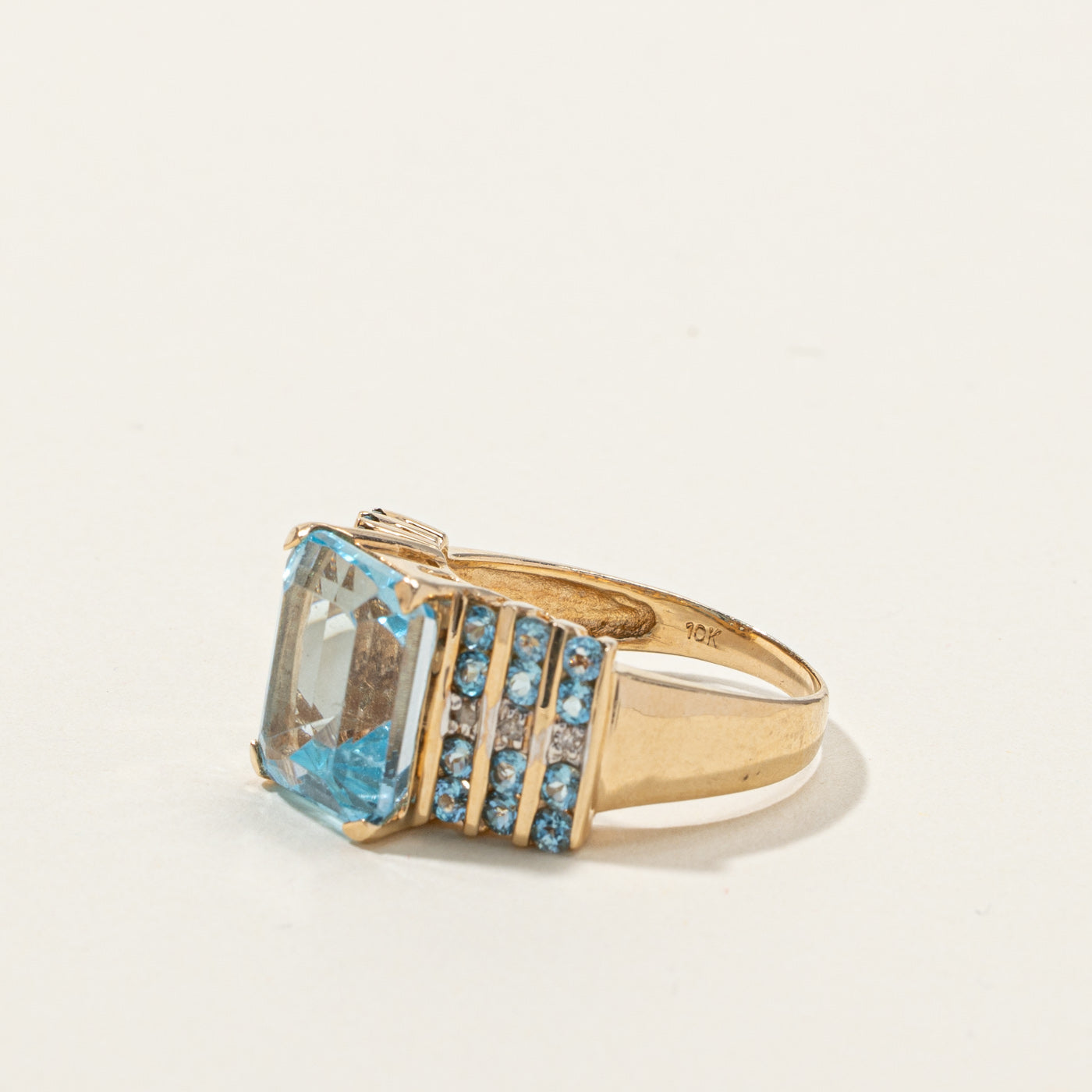 Topaz & Diamond Cocktail Ring | 8.25ct | 0.03ctw | SZ 8 |