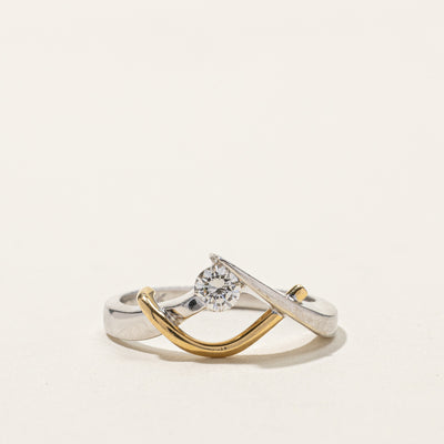 Bypass Diamond Two Tone Ring | 0.18ct | SZ 5 |