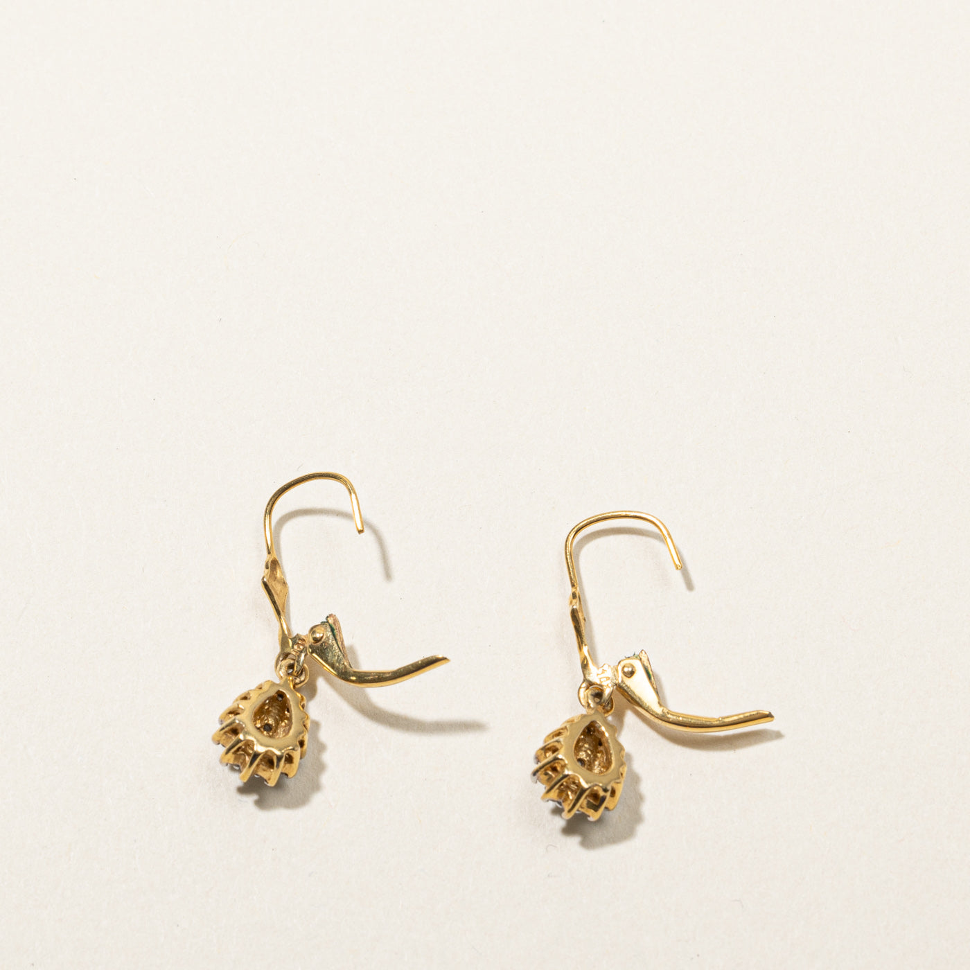 Boucles d'oreilles pendantes en diamants en grappe | 0,16 ct | 