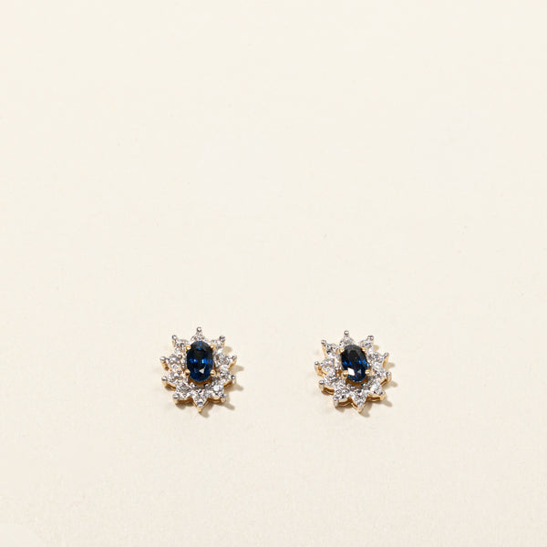 Sapphire & Diamond Stud Earrings | 0.44ctw | 0.05ctw |