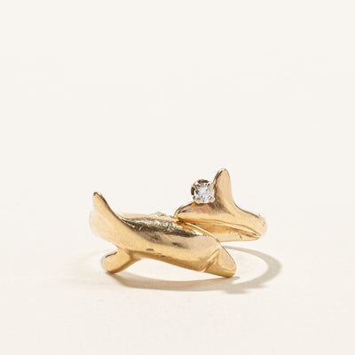 Dolphin Diamond Wrap Ring | 0.04ct | SZ 6 |