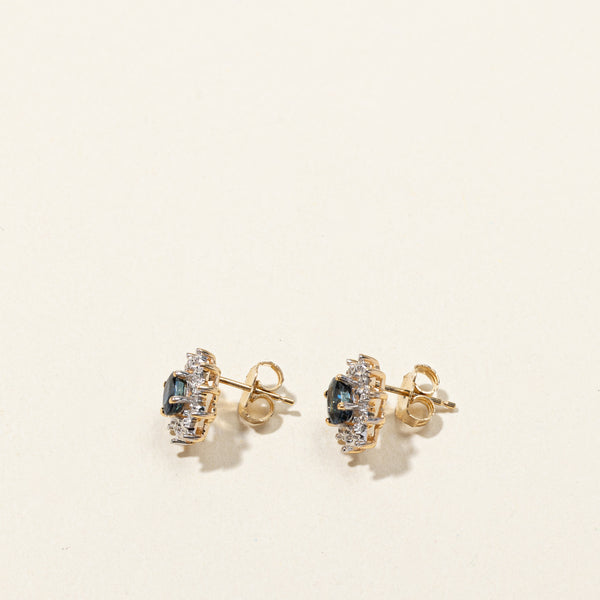 Sapphire & Diamond Stud Earrings | 0.44ctw | 0.05ctw |