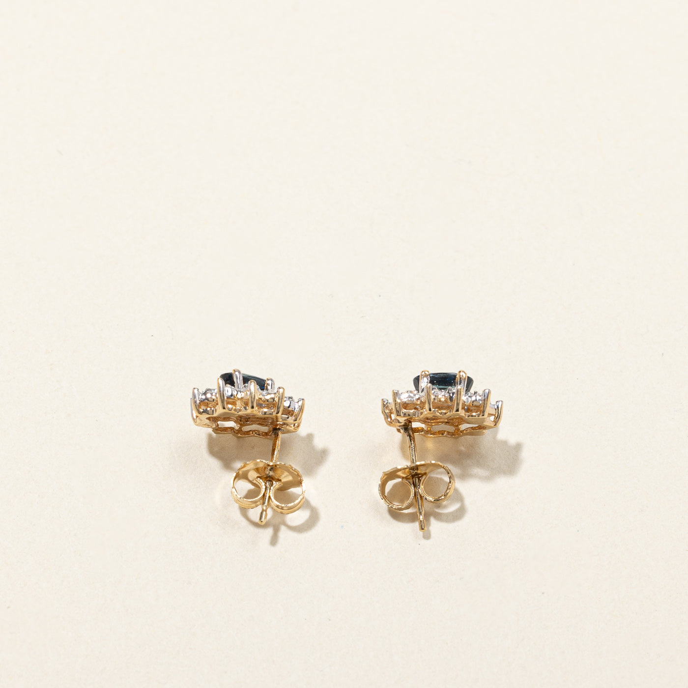 Sapphire & Diamond Stud Earrings | 0.44ctw | 0.05ctw |