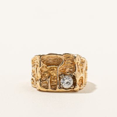Diamond Abstract Textured Ring | 0.47ct | SZ 10.5 |