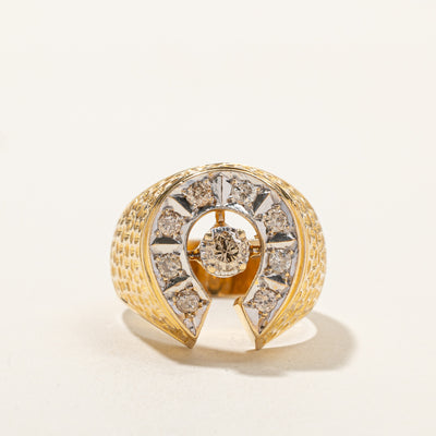 Diamond Horseshoe Ring | 0.72ctw | SZ 9.25 |