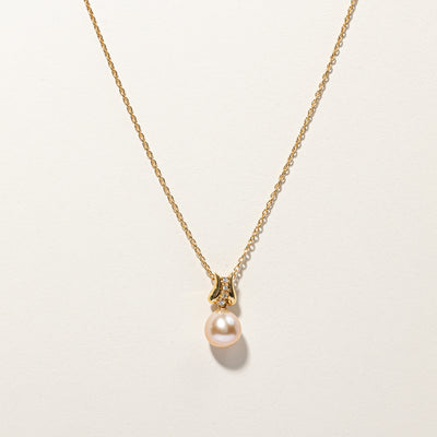 Pearl & Diamond Pendant Necklace |0.06ctw | 15
