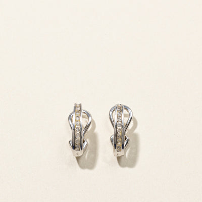 Channel Set Diamond Huggie Earrings | 0.16ctw |