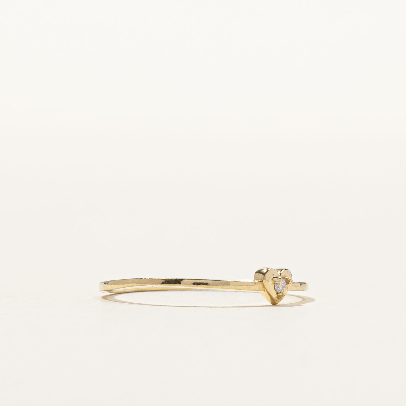 Diamond Heart Design Gold Ring | 0.01ct | SZ 7 |