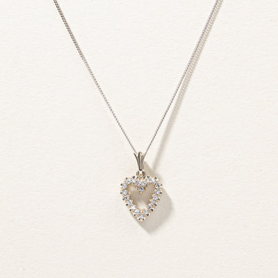 Diamond Heart Pendant Necklace | 0.20ctw | 15