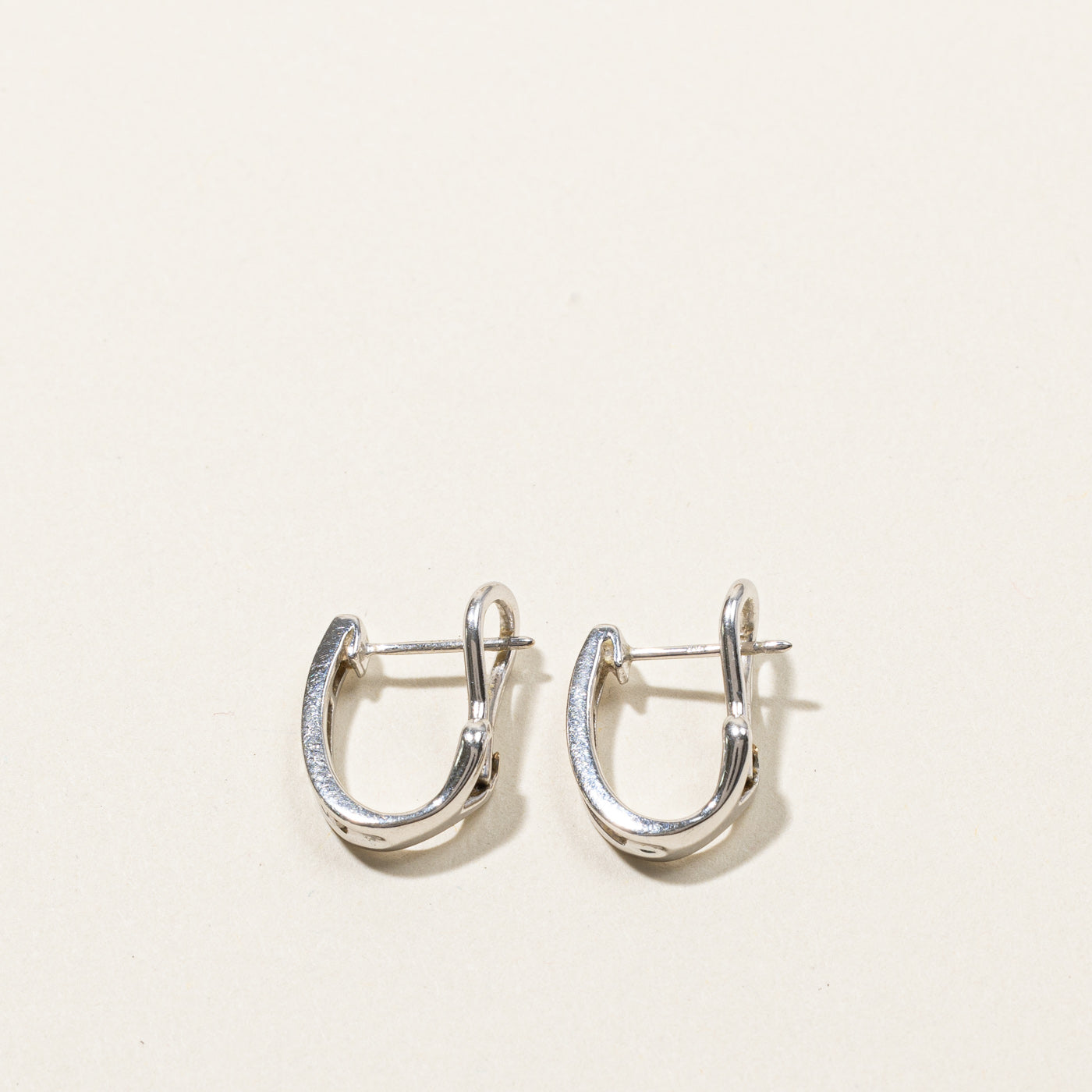 Channel Set Diamond Huggie Earrings | 0.16ctw |