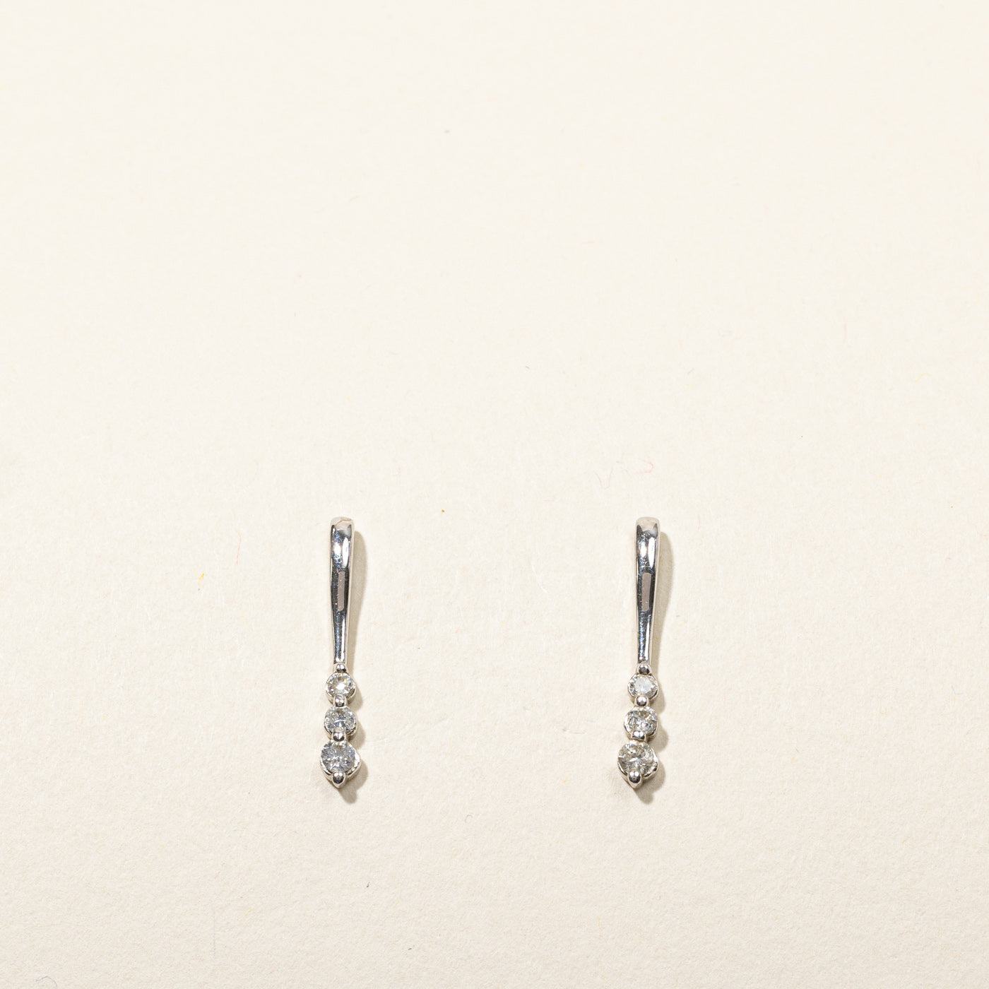 Three Stone Diamond Hanging Earrings | 0.20ctw |