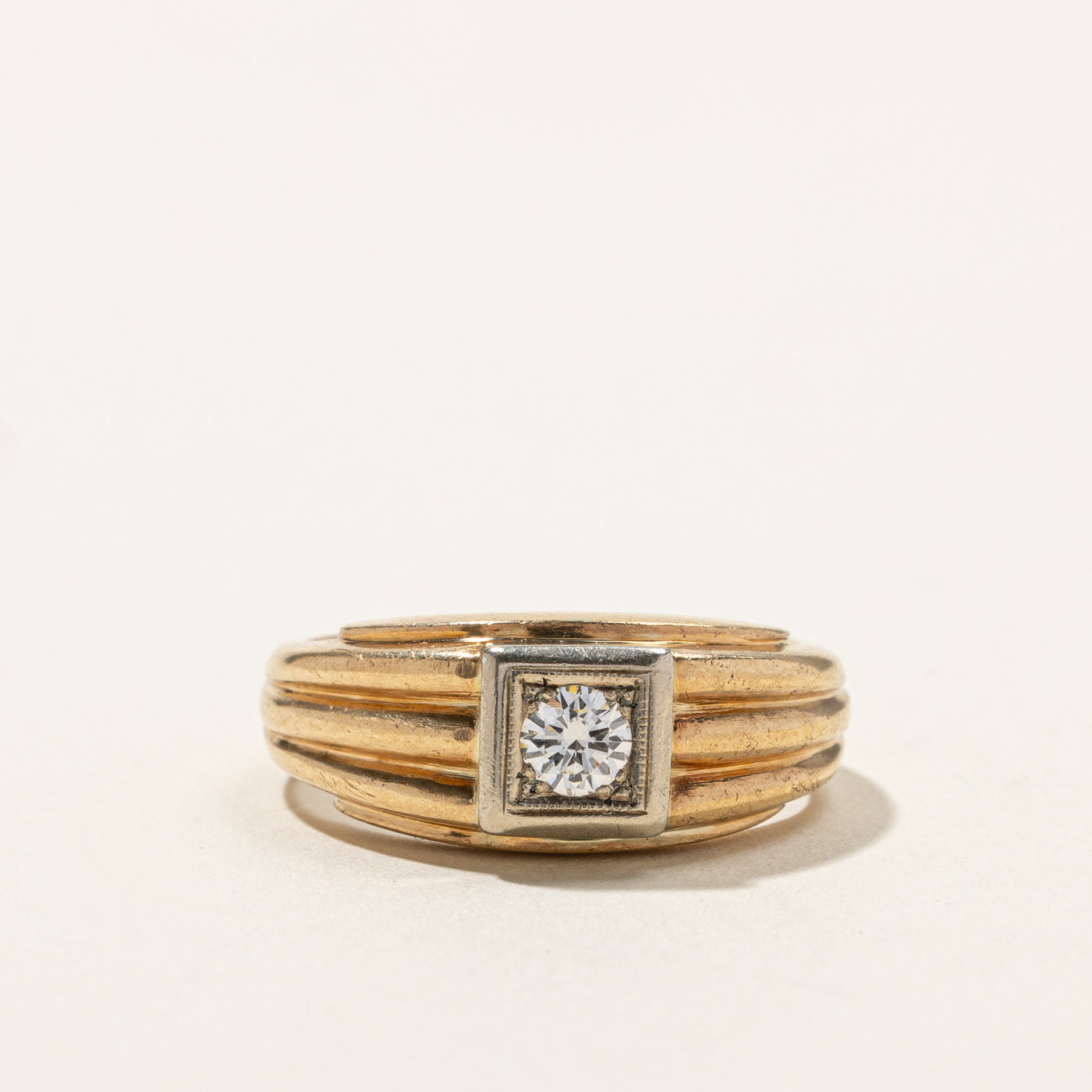 Textured Solitaire Diamond Ring | 0.26ct | SZ 7.75 |
