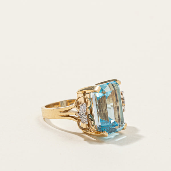 High Set Topaz & Diamond Ring | 16.08ct | 0.21ctw | SZ 6.75 |